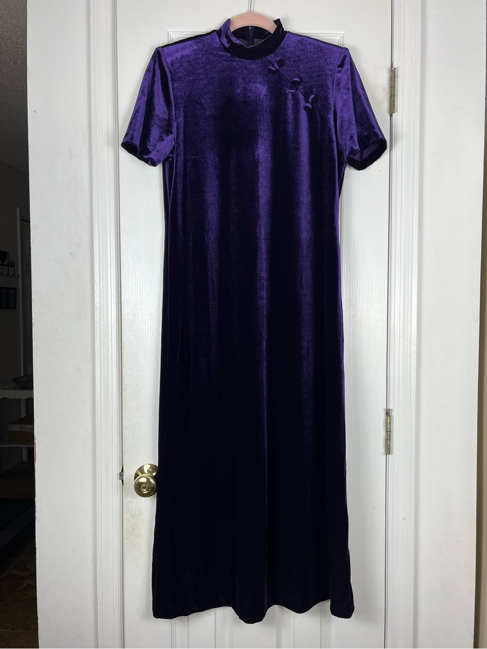 Vintage 90’s Sag Harbor Velvet Maxi Dress Sz 10 Deep Royal Purple Romantic Goth